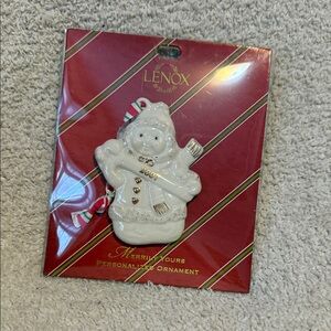 Lenox 2007 White and Gold Snowman Ornament